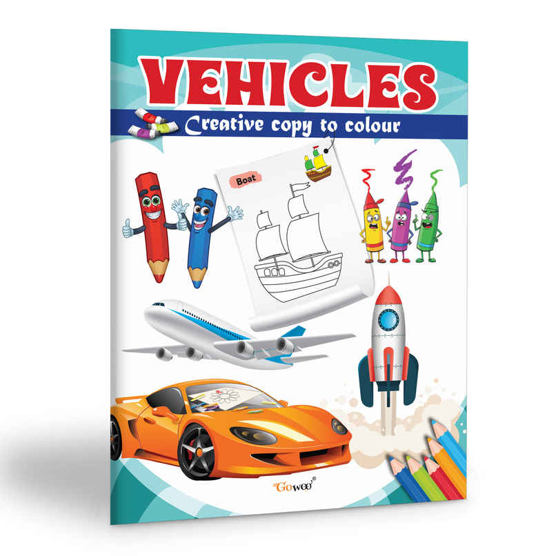 Vehicle-Creative Copy To Colour | Preschool Learning And Coloring Book | Copy Colouring Book