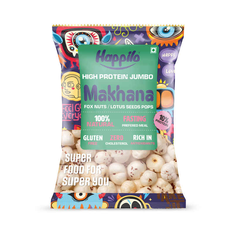 Happilo Jumbo Makhana(Foxnut)|Ideal for Fasting|Healthy Snacks|Vrat