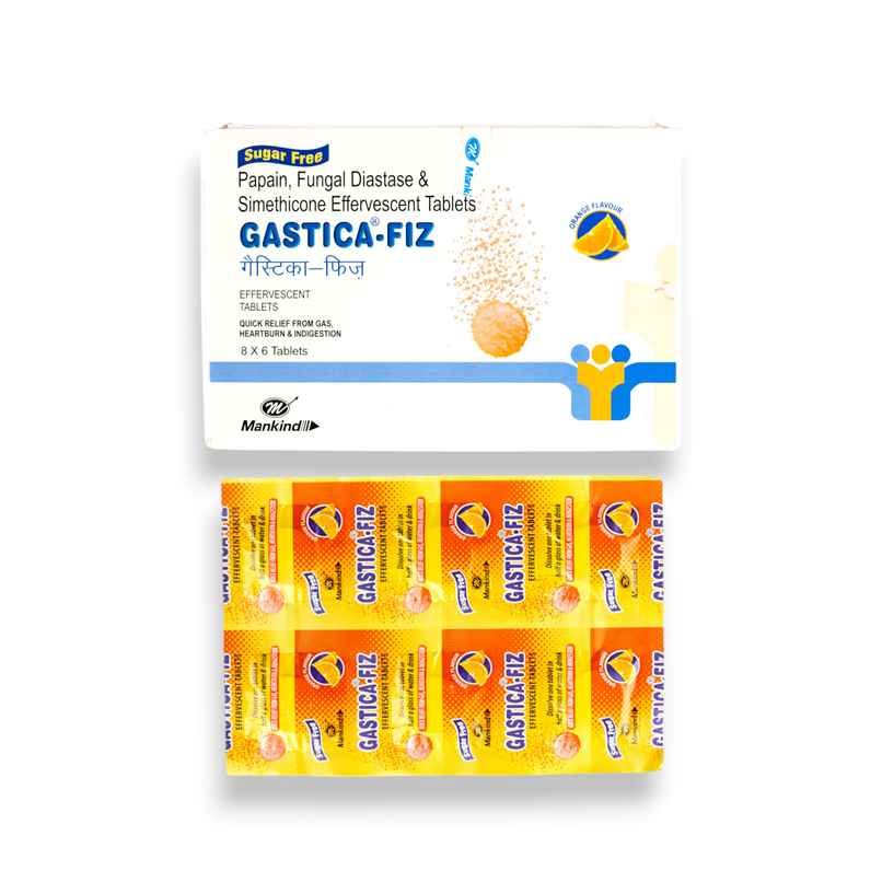 Gastica Fiz Orange Flavour Sugar Free Effervescent Tablet Gastica Fiz Orange Flavour Sugar Free Effervescent Tablet