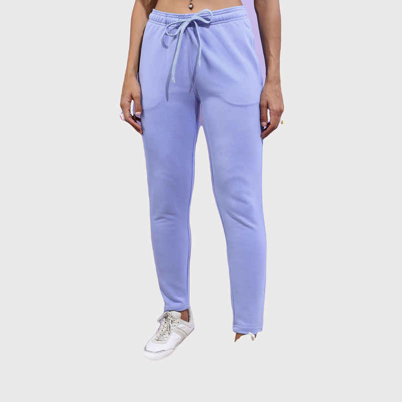 Tokyo Talkies Women's Solid Polyester Slim Fit Track Pants | Blue - 30