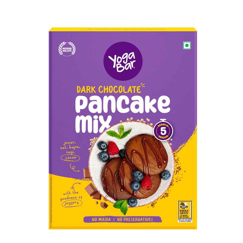 Yoga Bar Pancake Mix | Chocolate | Zero Maida | No Added Preservatives | Breakfast With Jowar-Oats