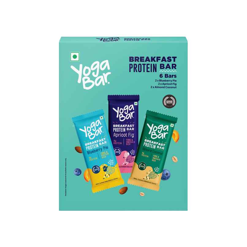 Yoga Bar Breakfast Protein Bar Variety Pack, Berries, Millets and Seeds, High Fibre Granola Bar