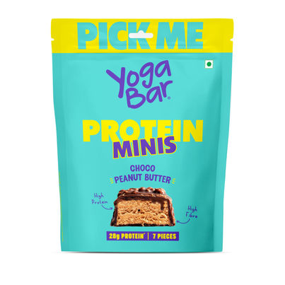 Yoga Bar Protein Minis, Choco Peanut Butter, 7 Pieces, 4g Protein, High Fibre