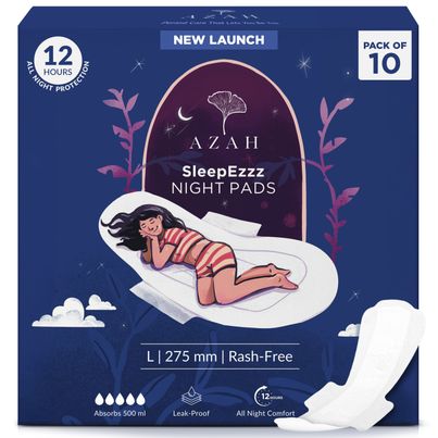 Azah SleepEzzz Night Sanitary Pads | L | 10 pcs Azah SleepEzzz Night Sanitary Pads | L | 10 pcs