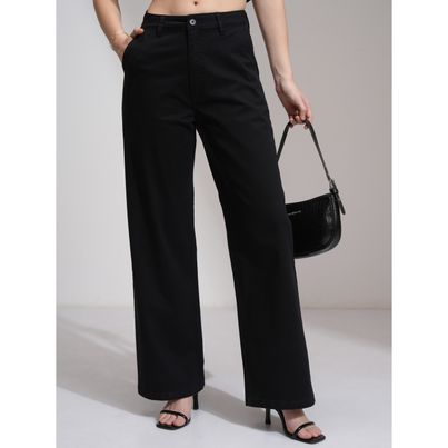 Tokyo Talkies Women's High Waist Wide Leg Trouser | Black - XL Tokyo Talkies Women's High Waist Wide Leg Trouser | Black - XL