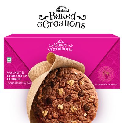 Sunfeast Baked Creations Walnut & Choco Chip Cookies