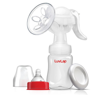 Luvlap Manual Breast Pump, 3 Level Suction Adjustment, Easy Massage Cushion, Painless, BPA Free