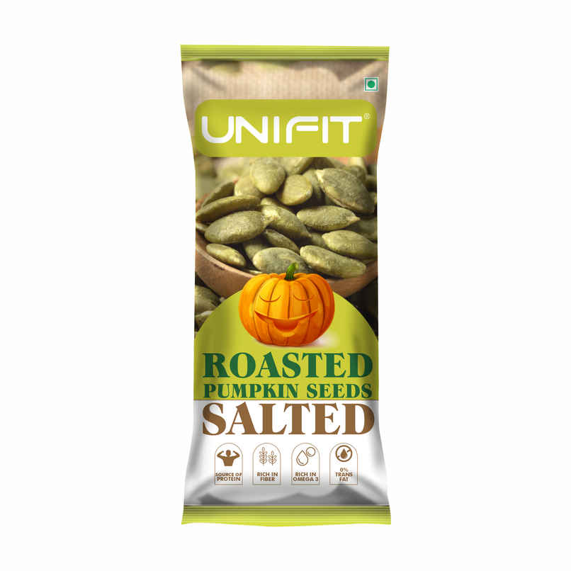 Unifit Pumpkin Seeds Salted| Protein & Fibre Rich | Roasted & Healthy Superfood Snack