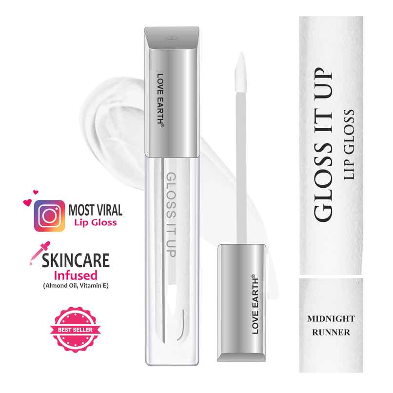 Love Earth Lip Gloss - Midnight Runner (Transparent) Transparent Love Earth Lip Gloss - Midnight Runner (Transparent) Transparent
