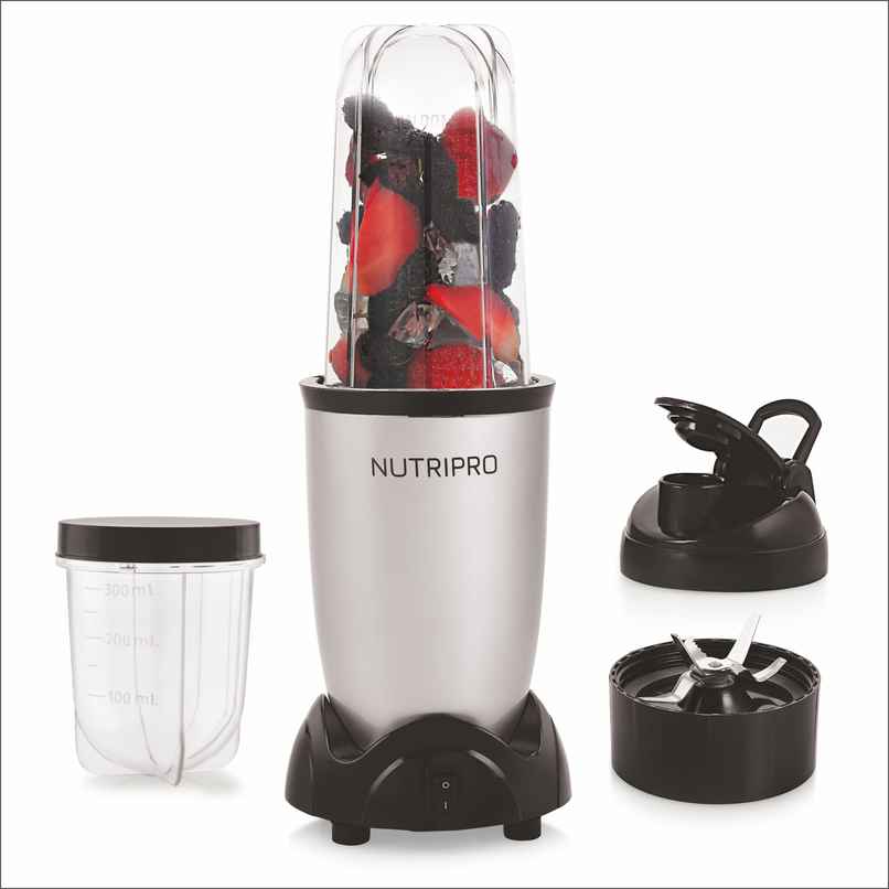NUTRIPRO Nutri Blender Juicer Mixer Grinder 500W- 2 Jars & 1 Blade | Silver