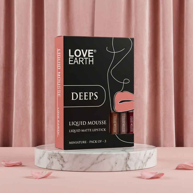 Love Earth Liquid Mousse Matte Lipstick | Deeps | Pack of 3