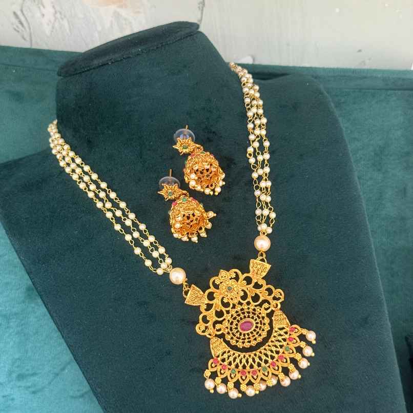 The Opal Factory Diamante work Large Pendant | earrings | Gold - Necklace-040 The Opal Factory Diamante work Large Pendant | earrings | Gold - Necklace-040