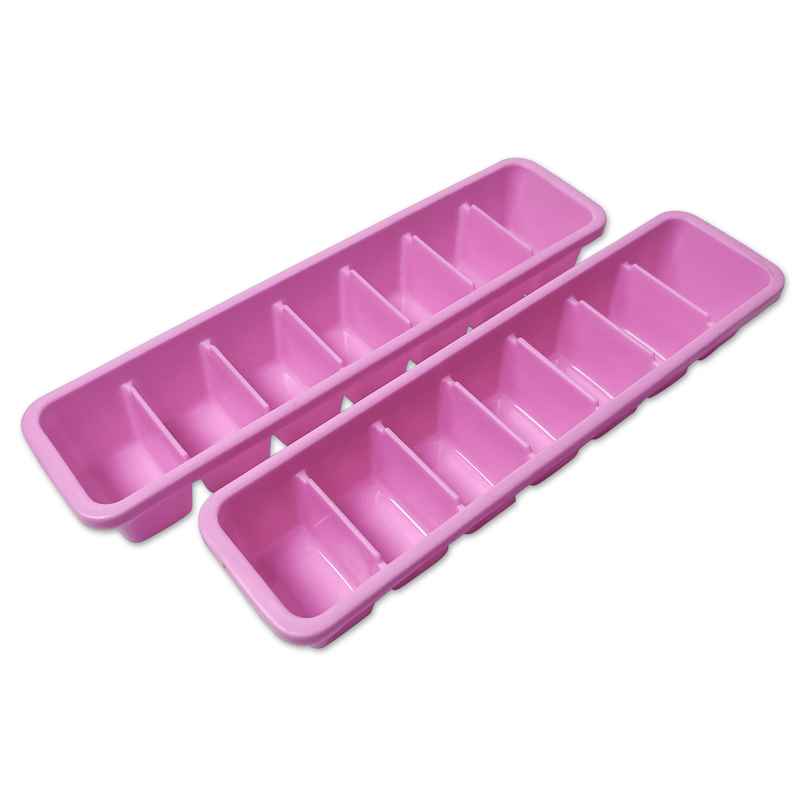 Ice Cube Tray with Lid (2 Pcs Set) (Pink)