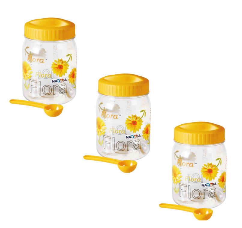 Nayasa Barni BPA Free Food Grade Airtight Kitchen Storage Stackable Containers | Yellow - 1/2 kg- 750 ml Nayasa Barni BPA Free Food Grade Airtight Kitchen Storage Stackable Containers | Yellow - 1/2 kg- 750 ml