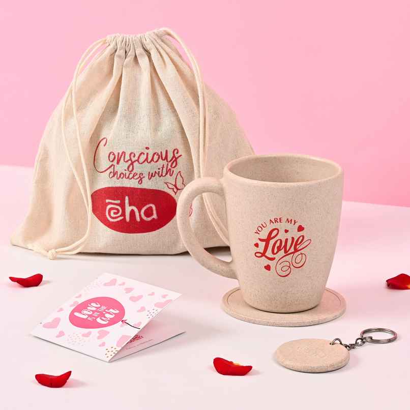 Eha Earth-Friendly Valentine Gift | 300 ml Coffee Mug | Rice Husk Biocomposite | Sand Castle