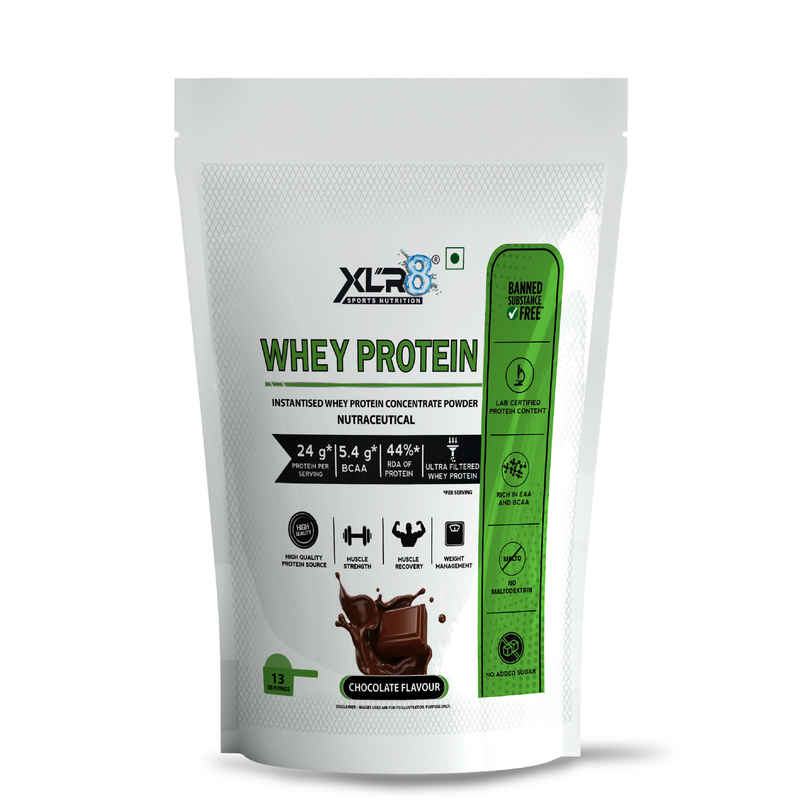 XLR8 Whey Protein Powder with 24 g Protein, 5.4 g BCAA | Chocolate