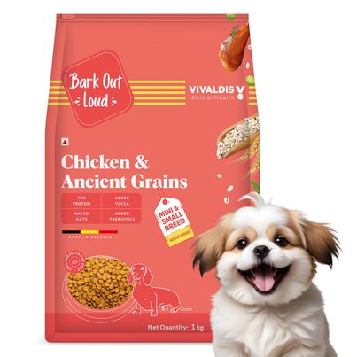 Bark Out Loud | Chicken & Ancient Grains Dog Food for Mini/Small Breed | Made in Belgium Kibbles