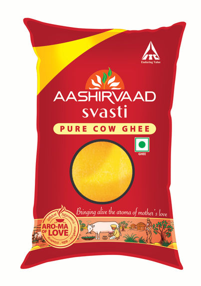 Aashirvaad Pure Cow Ghee, Pouch, Rich Aroma