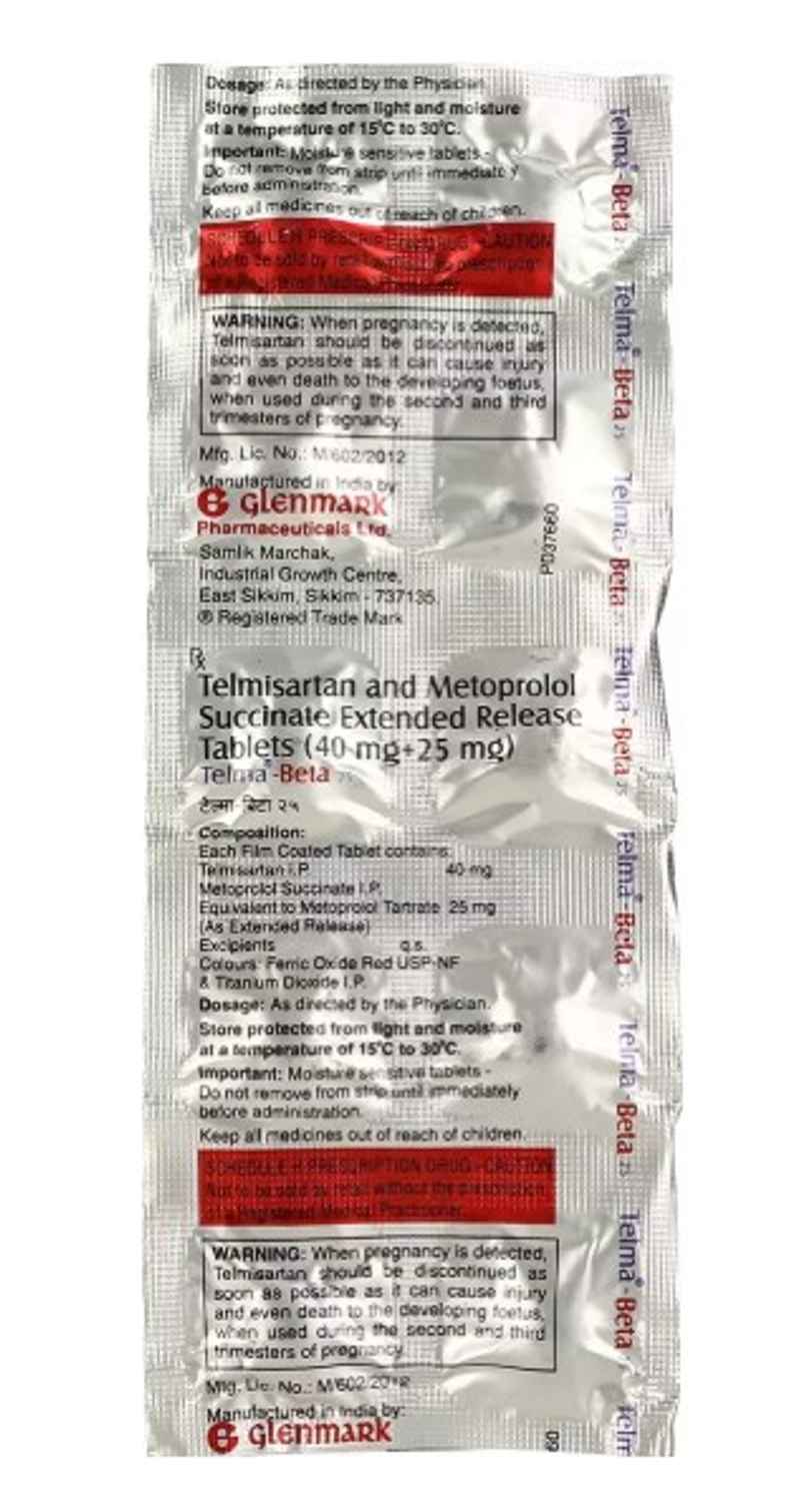 Telma-Beta 25 Tablet ER Telma-Beta 25 Tablet ER