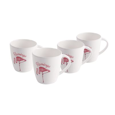 Cello Melamine Joycee Mugs, 200ml, Flamingo design (Set of 4)