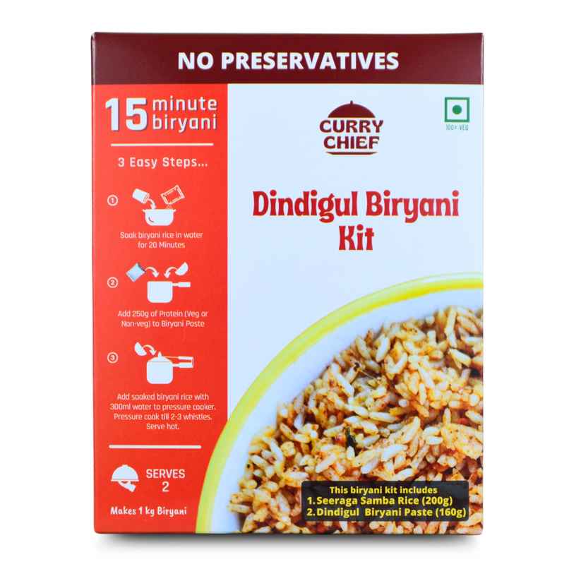 Currychief Dindigul Biryani Kit | Authentic & Easy-to-Cook Currychief Dindigul Biryani Kit | Authentic & Easy-to-Cook