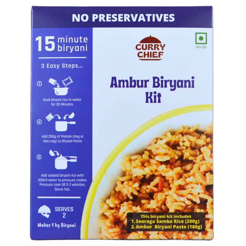 Currychief Ambur Biryani Kit | Ready to Cook Meal Currychief Ambur Biryani Kit | Ready to Cook Meal