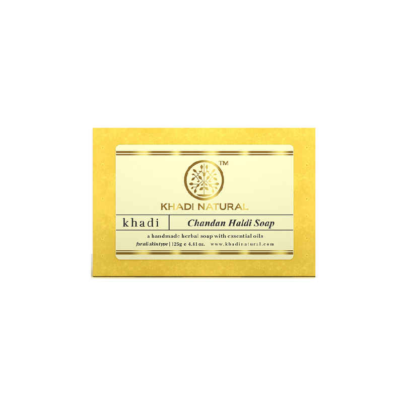 Khadi Natural Chandan Haldi Soap For Visibly Bright Skin Khadi Natural Chandan Haldi Soap For Visibly Bright Skin