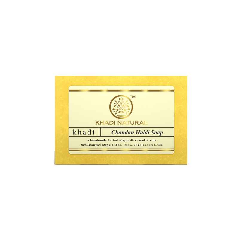 Khadi Natural Chandan Haldi Soap For Visibly Bright Skin Khadi Natural Chandan Haldi Soap For Visibly Bright Skin