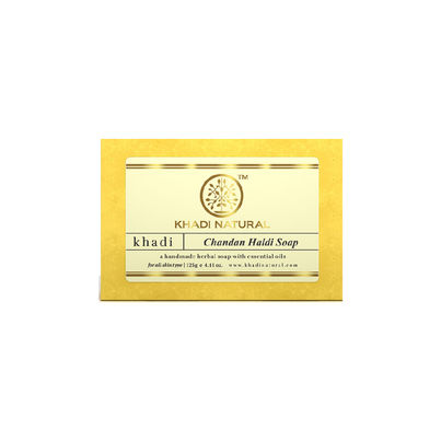 Khadi Natural Chandan Haldi Soap For Visibly Bright Skin Khadi Natural Chandan Haldi Soap For Visibly Bright Skin