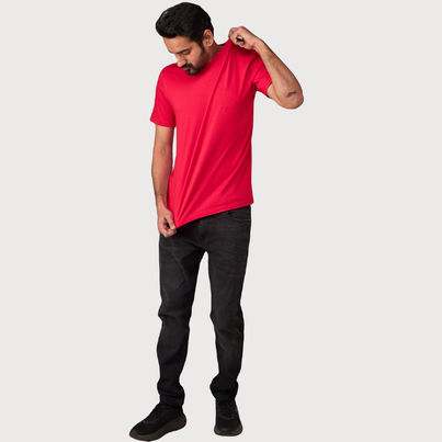 EQL Unisex 100% Compacted Cotton T-shirt | Deep Red - M