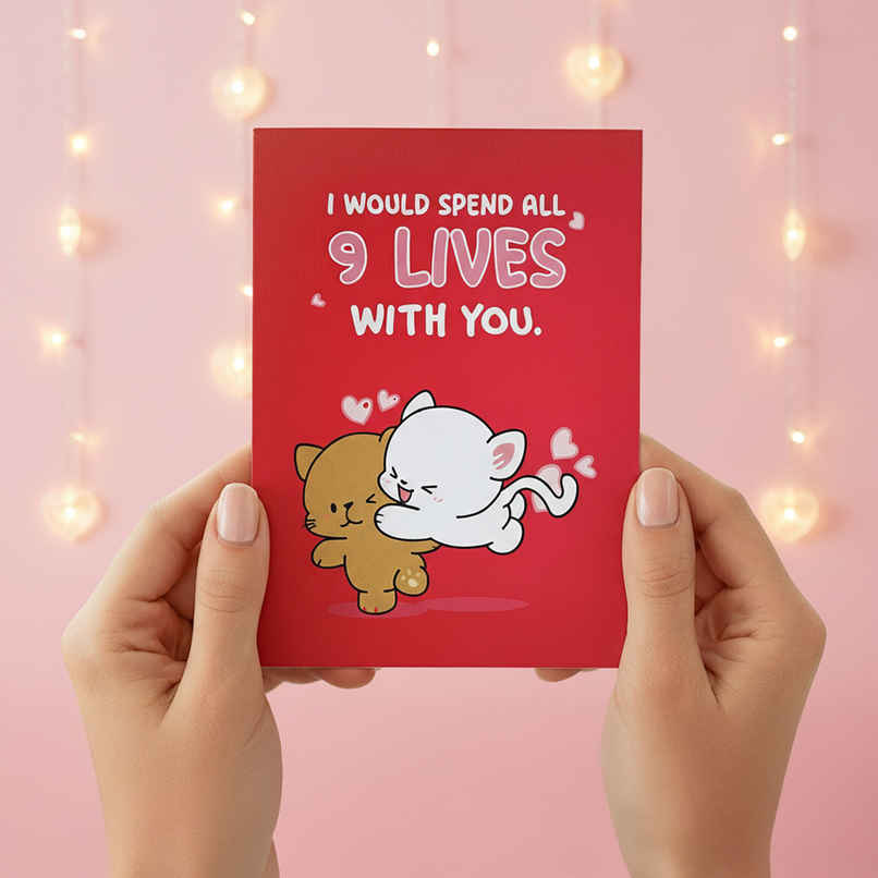 I'll Spend 9 Lives With You | Love Greeting Card | Oye Happy