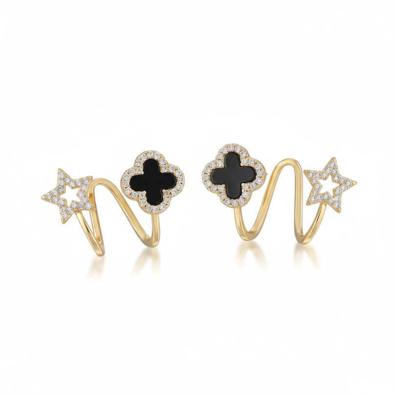 Beautynx Starry Clover Drop Earrings | Gold | BNX-EAR-0002