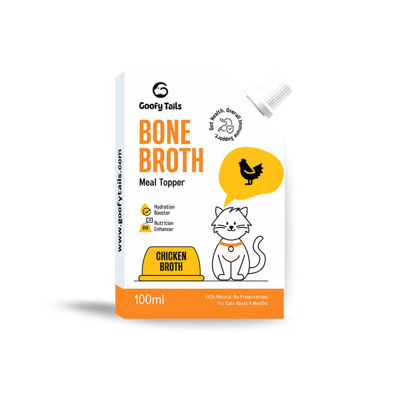 Goofy Tails Chicken Bone Broth for Cats | Collagen Rich Cat and Kitten Food Topper Goofy Tails Chicken Bone Broth for Cats | Collagen Rich Cat and Kitten Food Topper