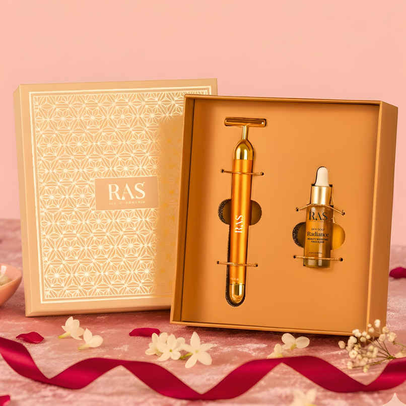 Ras Luxury Skincare 24k Gold Magic Duo - Youthful Glow with Gold Massager