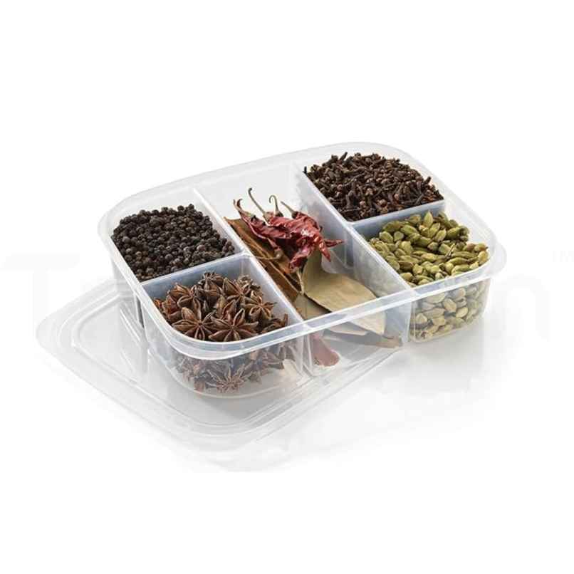 ReeQ Plastic Masala Box Multi Compartment Spice Organizer for Kitchen