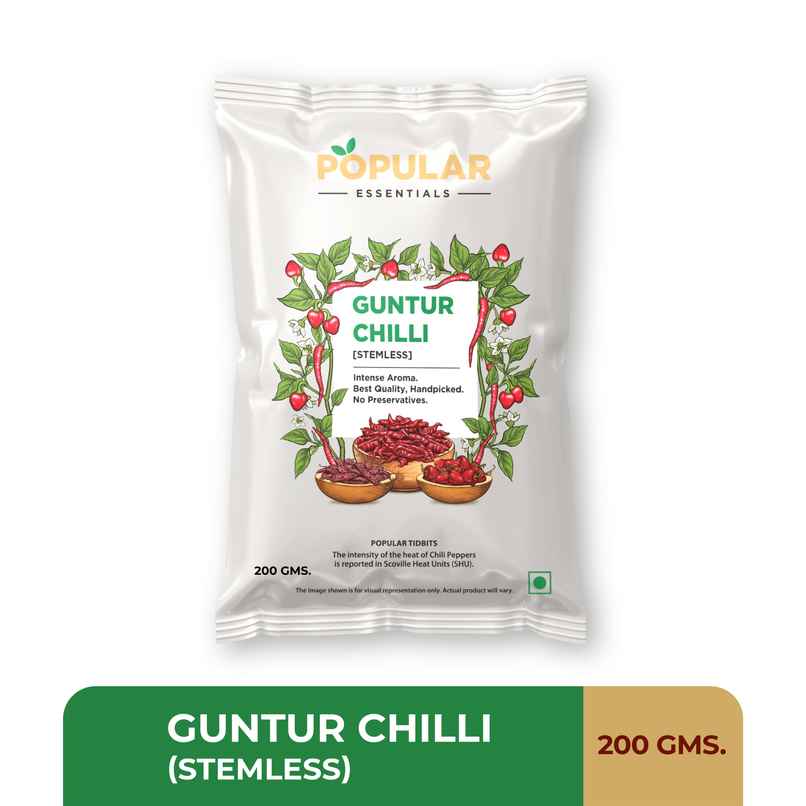 Popular Essentials Guntur Chilli Stemless