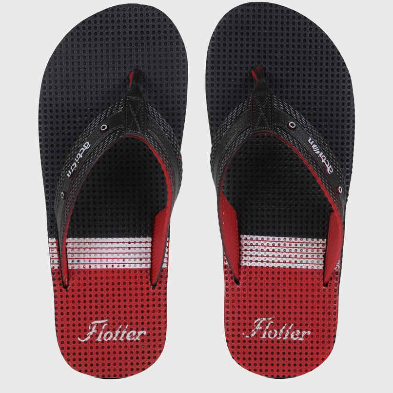 Action Men's Gfl-3804 Slippers | Evening Walk | Bathroom | Room Slippers | Black and Red - UK 9