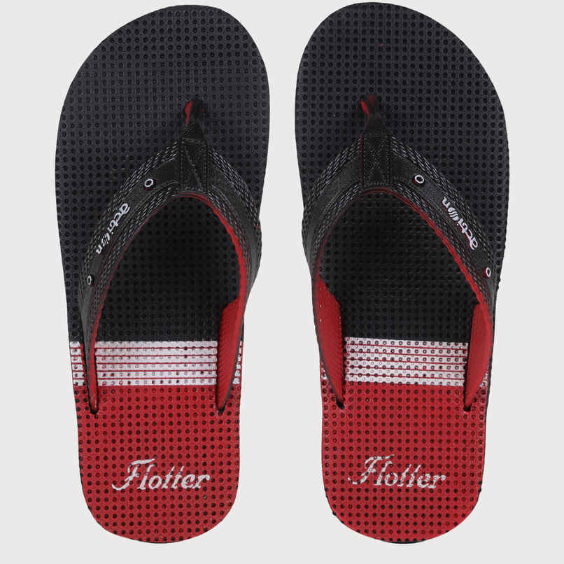 Action Men's Gfl-3804 Slippers | Evening Walk | Bathroom | Room Slippers | Black and Red - UK 6