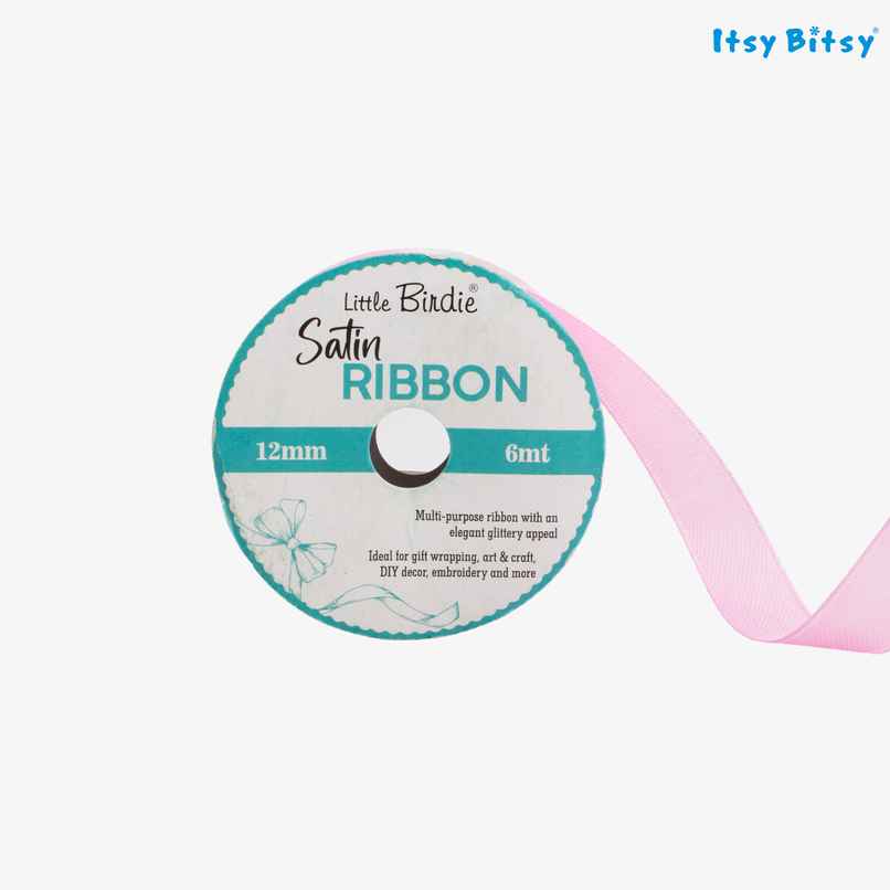 Itsy Bitsy Satin Ribbon | 12 mm | Baby Pink | 6 m | 1 Roll | LB Itsy Bitsy Satin Ribbon | 12 mm | Baby Pink | 6 m | 1 Roll | LB