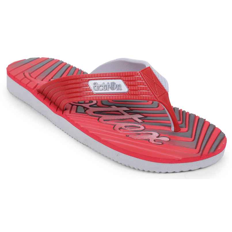 Action Eva Flotter Mens Slippers | Uk | 6 | Light Grey Red