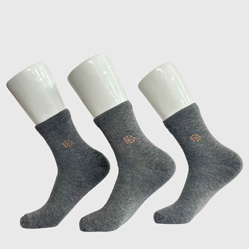 Royal Mart Unisex Solid Cotton Blend Ankle Socks | Dark Grey - Free Size