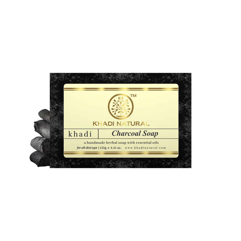 Khadi Natural Charcoal Soap For Deep Cleansing And Purifying