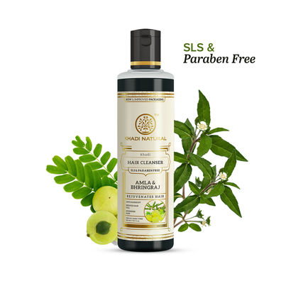 Khadi Natural Amla And Bhringraj Hair Cleanser | Anti-dandruff Shampoo | SLS And Paraben Free