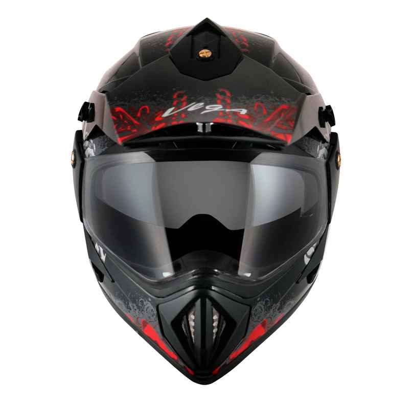 Vega Off Road D/V Gangster Lightweight Full Face Helmet- Black Red - L
