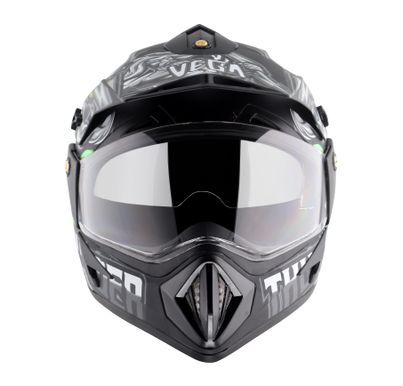 Vega Off Road D/V Thunder Lightweight Full Helmet- Dull Black Grey - M Vega Off Road D/V Thunder Lightweight Full Helmet- Dull Black Grey - M