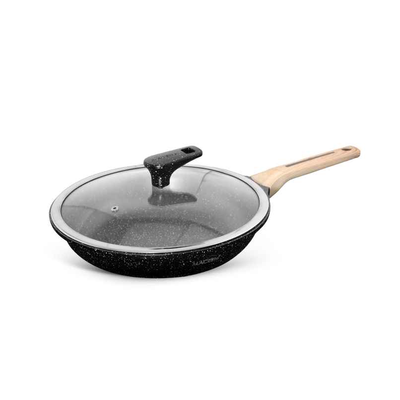 Macclite Non-Stick PDC Granite+ Induction Base Hard Rock Triumph Frying Pan 26 cm With Glass Lid