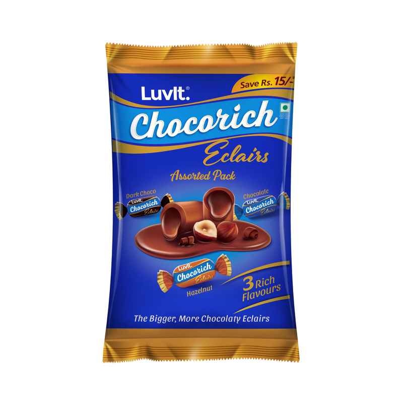Luvit Chocorich Eclairs Assorted Pack Chocolate | Hazelnut | Dark Choco