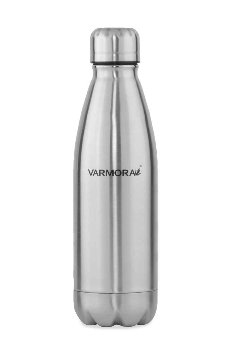 Varmora Silky Thermo Flask Water Bottle- Hot and Cold | Upto 24 Hrs- 500 ml Flask, Silver Varmora Silky Thermo Flask Water Bottle- Hot and Cold | Upto 24 Hrs- 500 ml Flask, Silver