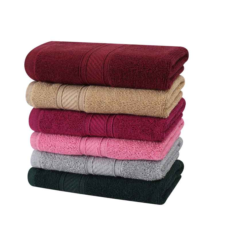 Furnofy 450 Gsm Hand Towels Set Of 6 Soft, Absorbent & Quick Dry Towel - (40x60 Cm, Multicolor)