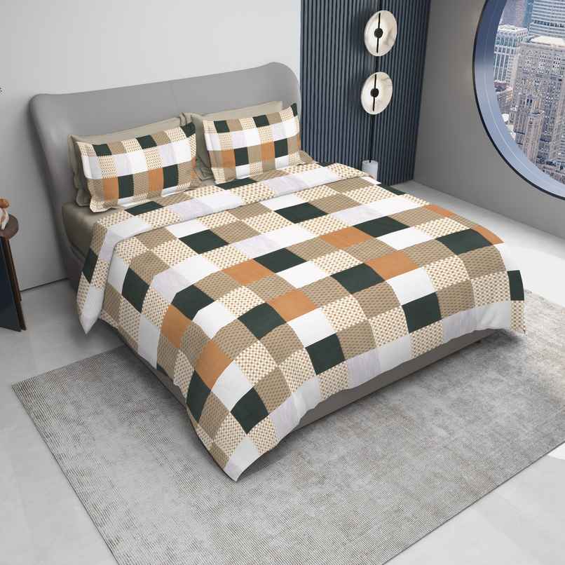 Dream Living Premium Cotton Rich Utsav | Double Bedsheet 135 GSM w/ 2 Pillow Covers 220x250 cm | 3